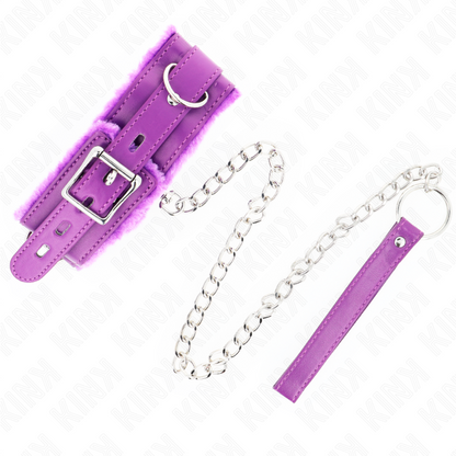 KINK Colar com Trela Roxo Ajustável para BDSM