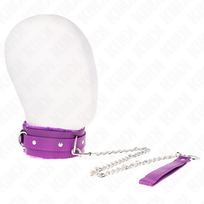 KINK Colar com Trela Roxo Ajustável para BDSM