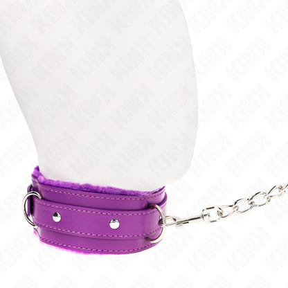 KINK Colar com Trela Roxo Ajustável para BDSM