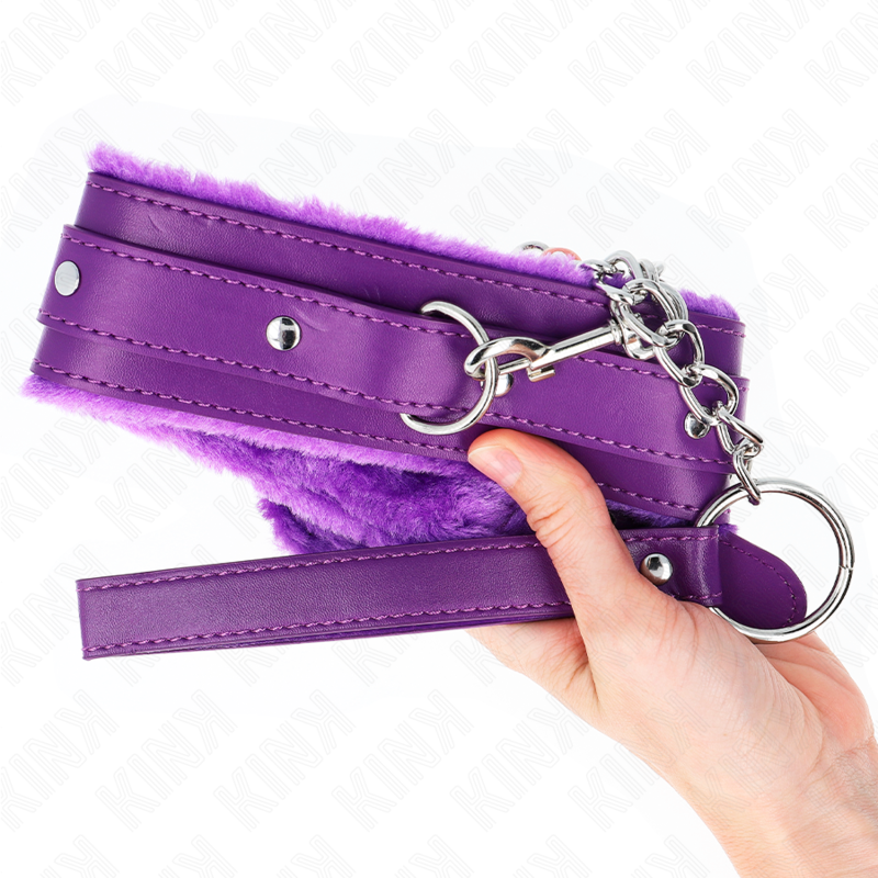 KINK Colar com Trela Roxo Ajustável para BDSM