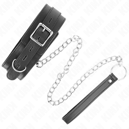 KINK Colar com Cinto 65cm e Alça 54x4,5cm Preto, mostrando detalhes do material e fechos