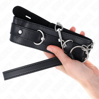 KINK Colar com Cinto 65cm e Alça 54x4,5cm Preto, mostrando detalhes do material e fechos