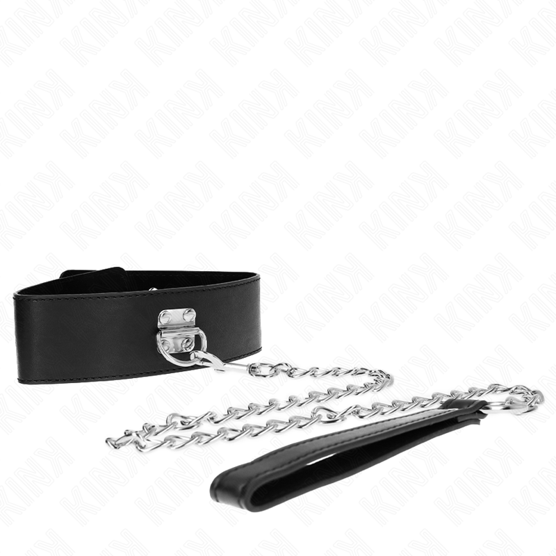 Colar Básico KINK com Trela de 65cm para sessões BDSM, em material resistente e elegante.