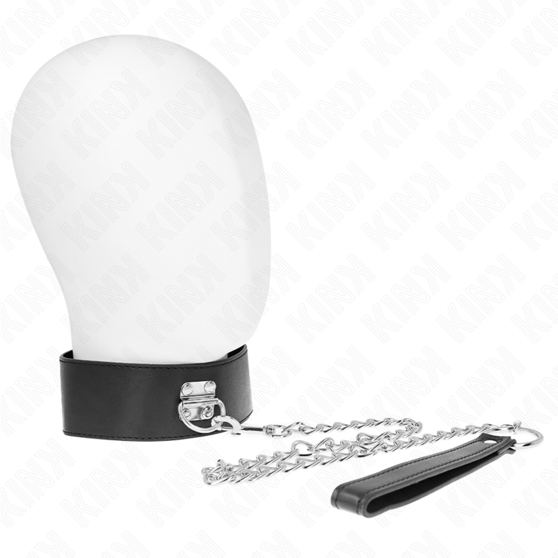 Colar Básico KINK com Trela de 65cm para sessões BDSM, em material resistente e elegante.