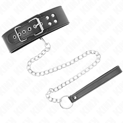 Colar Básico KINK com Trela de 65cm para sessões BDSM, em material resistente e elegante.