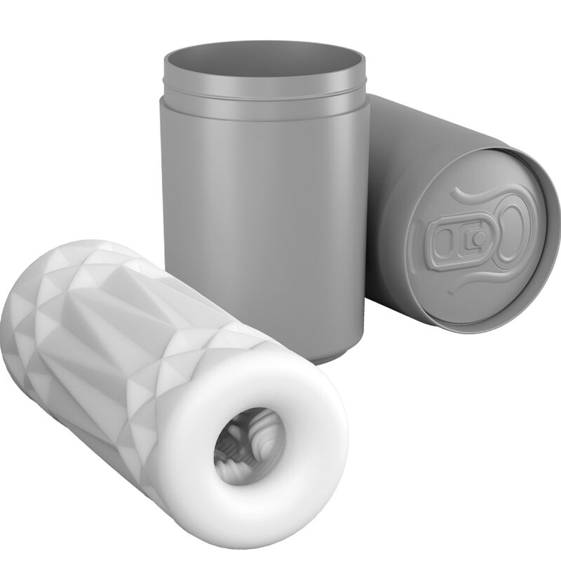 PRETTY LOVE Masturbador Masculino Tipo Lata com Tampa Flip, mostrando seu design discreto e material macio.