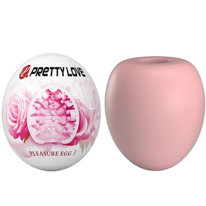 Close-up do Masturbador Masculino Pretty Love Ovo Rosa, mostrando sua textura interna e design compacto.