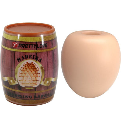 Close-up do Masturbador Masculino Egg Flesh PRETTY LOVE, mostrando a sua textura interna e design compacto para prazer íntimo.