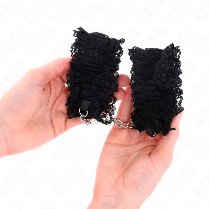 Esposas de Muñeca Elásticas de Encaje Negro
