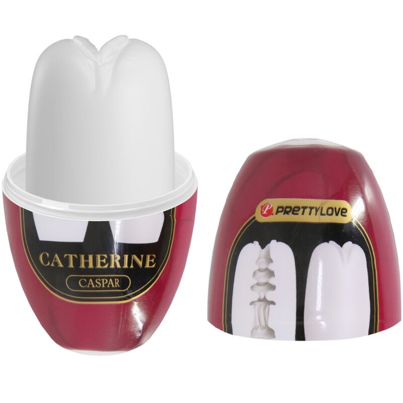 Close-up do masturbador masculino Pretty Love Egg Catherine, mostrando sua forma e textura.
