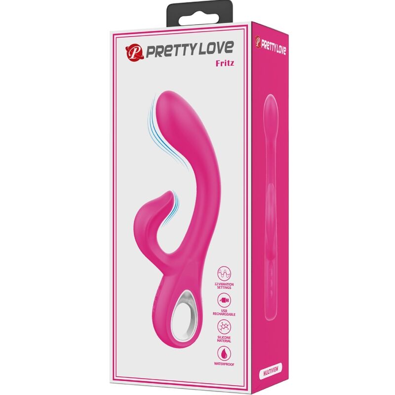 Vibrador Rabbit PRETTY LOVE Fritz Rosa com 12 Vibrações para dupla estimulação