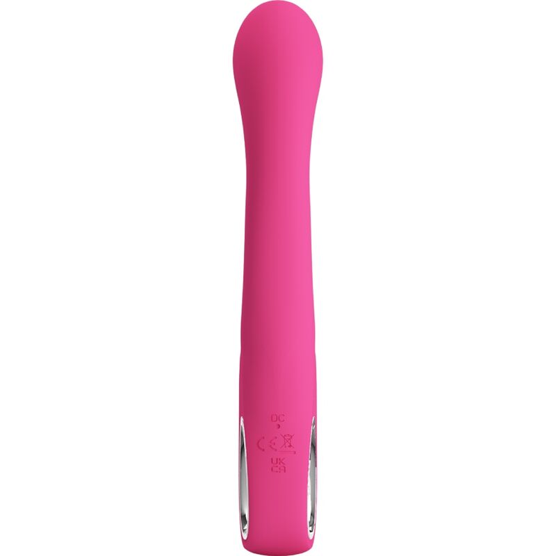 Close-up of the PRETTY LOVE Vibrador Rabbit Novak Rosa showing its silicone texture and ergonomic design.