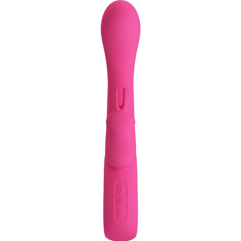 Close-up of the PRETTY LOVE Vibrador Rabbit Novak Rosa showing its silicone texture and ergonomic design.