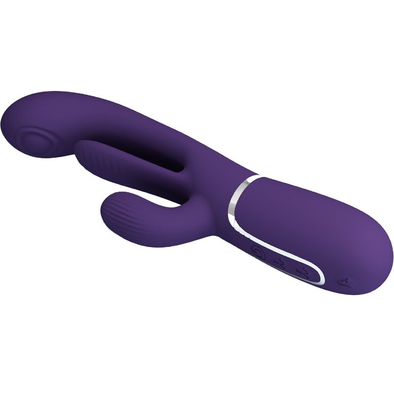 Vibrador Pretty Love Shania Triple Rabbit Roxo com estimulador