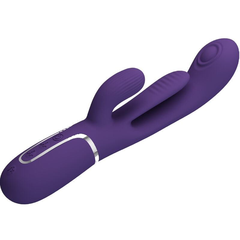 Vibrador Pretty Love Shania Triple Rabbit Roxo com estimulador