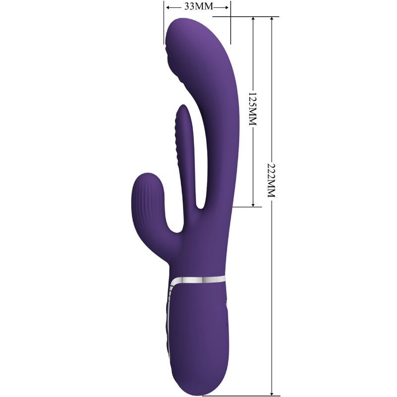 Vibrador Pretty Love Shania Triple Rabbit Roxo com estimulador