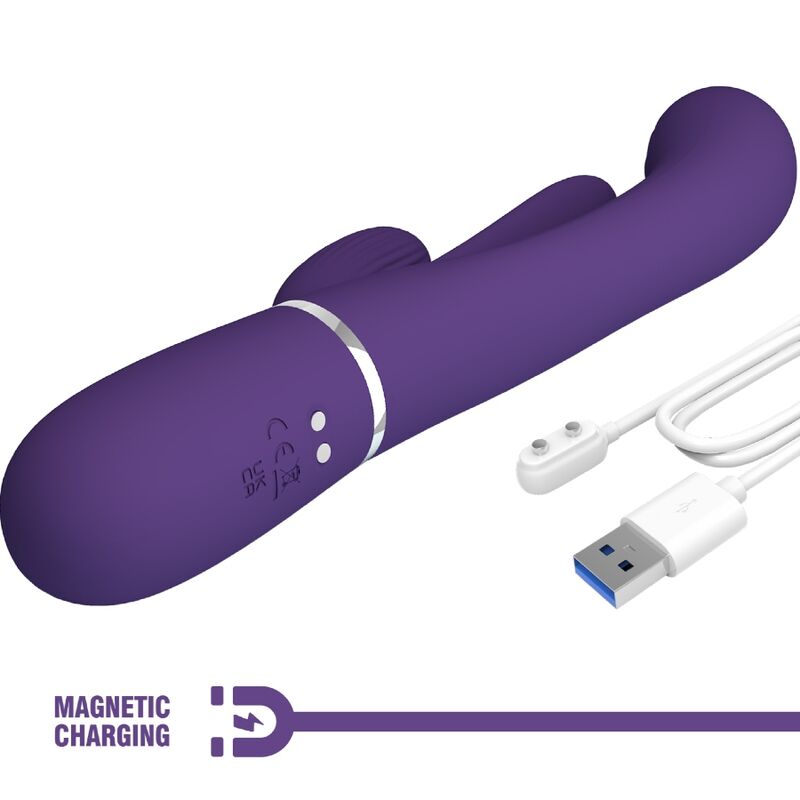 Vibrador Pretty Love Shania Triple Rabbit Roxo com estimulador
