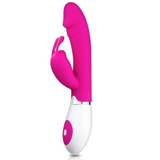 Close-up of the PRETTY LOVE Vibrador de Coelho Ergonômico com 30 Vibrações showing its design and features.