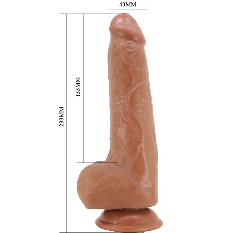 Close-up do Dildo Realista PRETTY LOVE Draco 23 CM com Ventosa, mostrando sua textura e características.