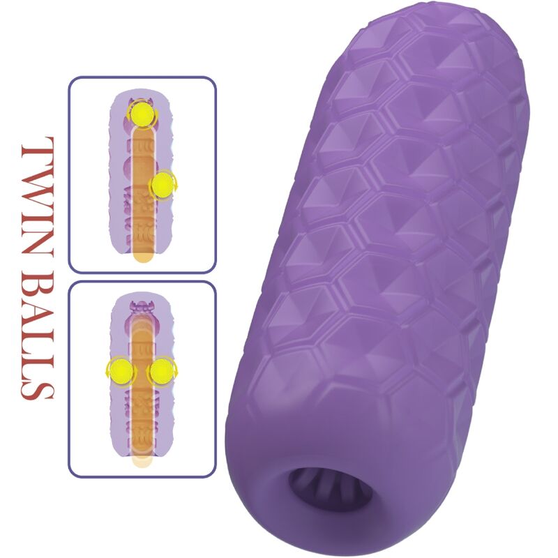 PRETTY LOVE Masturbador Masculino Twin Balls Roxo para prazer e estimulação intensos.