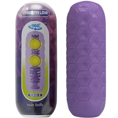 PRETTY LOVE Masturbador Masculino Twin Balls Roxo para prazer e estimulação intensos.