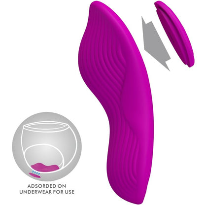 Close-up do Estimulador Clitoriano Lay-On PRETTY LOVE com Controle Remoto Rosa, destacando seu design discreto e material de silicone.