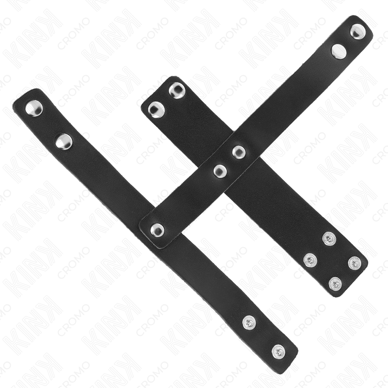 KINK Anel Peniano de Couro com Divisor de Bolas Ajustável para prazer BDSM.