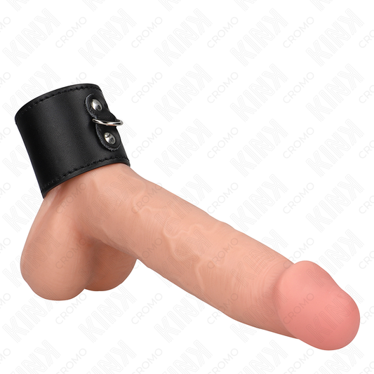 Detalhes do Anel Peniano de Couro KINK com Fecho de Pressão para BDSM