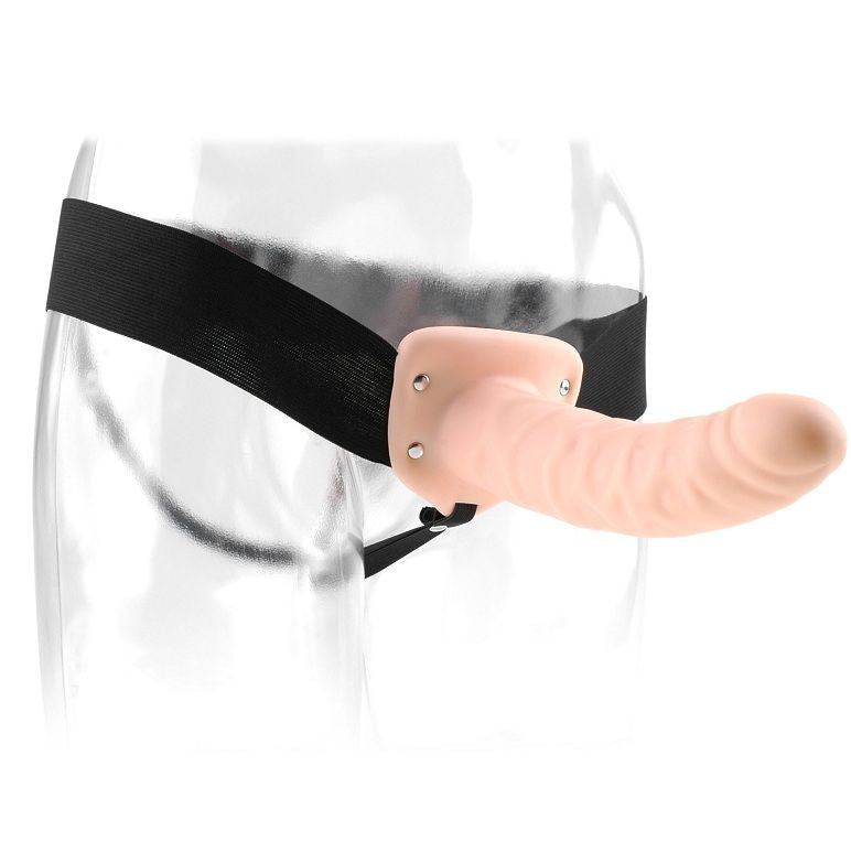 FETISH FANTASY SERIES Dildo Vibrador Oco Strap-On 19 CM com arnês ajustável para aumento e prazer.