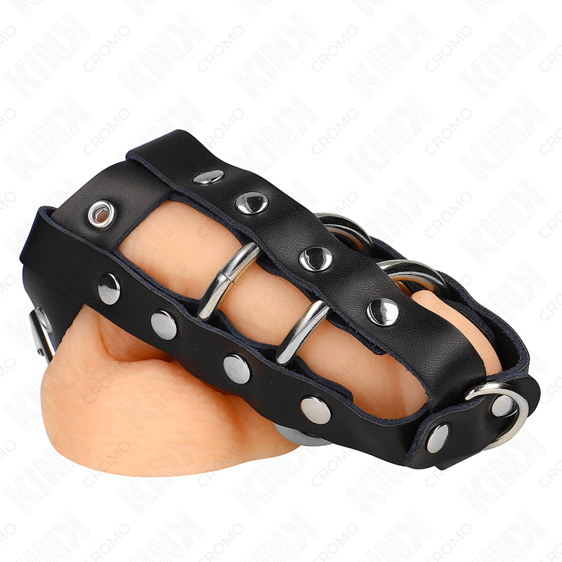 KINK Gaiola Ajustável para Pénis com Trava em aço inoxidável, detalhe do mecanismo de ajuste.