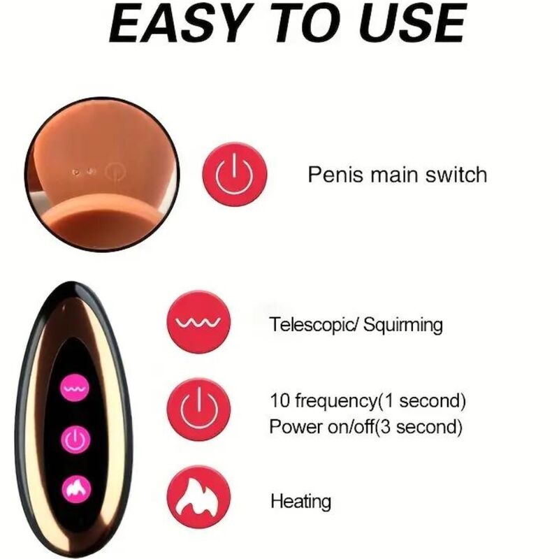 Armony Dildo Realista Vibratório Recarregável com Controlo Remoto em close-up