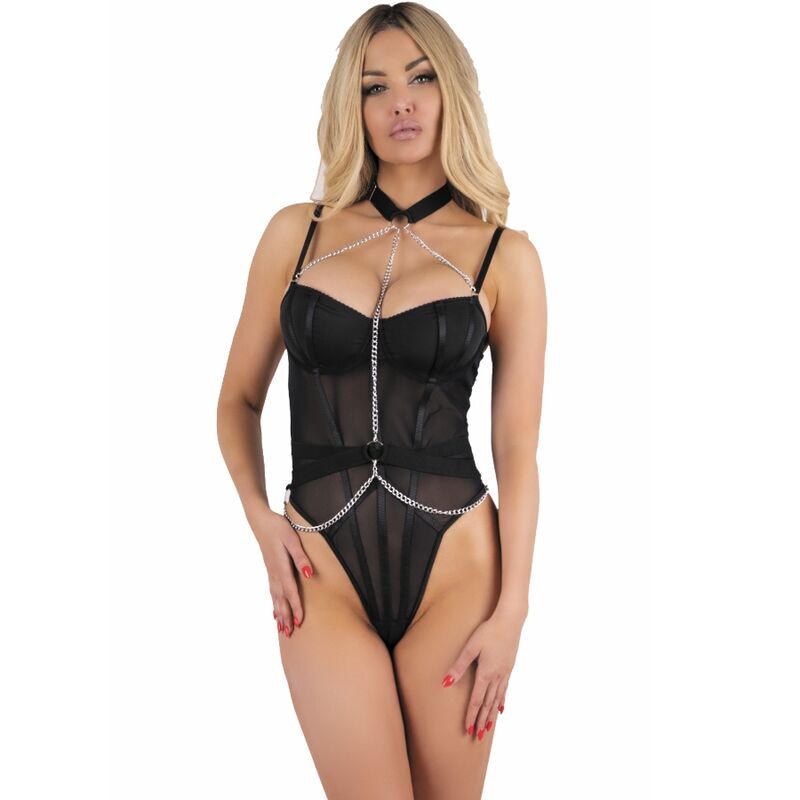 LIVCO CORSETTI FASHION - MELISENDA CF 1709 ALBORNOZ + CAMISA + TANGA NEGRO S