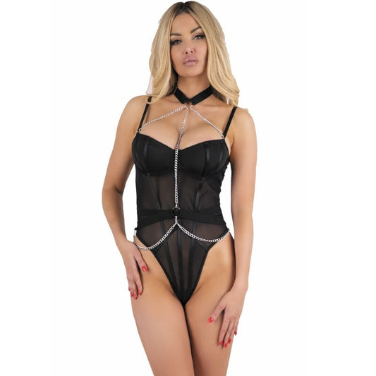 LIVCO CORSETTI FASHION - MELISENDA CF 1709 ALBORNOZ + CAMISA + TANGA NEGRO S