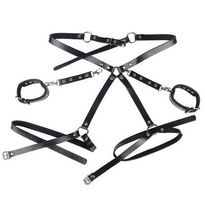 SUBBLIME Algemas com Cinto de Bondage Preto Tamanho Único, para exploração BDSM.