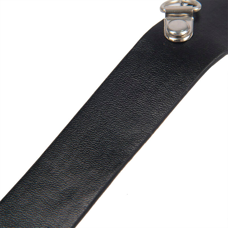Pinças para Mamilos SUBBLIME Bondage com Tiras de Couro Pretas, detalhe do mecanismo ajustável e design.