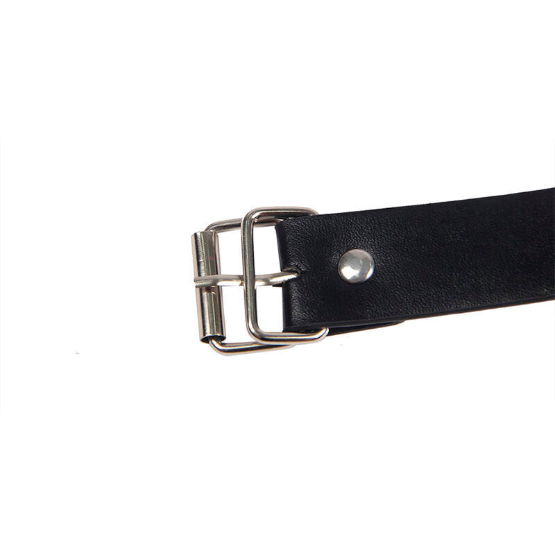Pinças para Mamilos SUBBLIME Bondage com Tiras de Couro Pretas, detalhe do mecanismo ajustável e design.