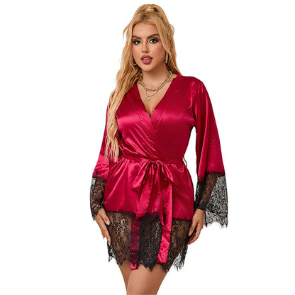 Pijama elegante de renda Subblime vermelho com tanga S/M