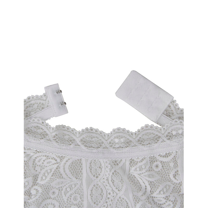 Body de Renda Branco Subblime Tamanho S/M, detalhes do design e textura da renda.