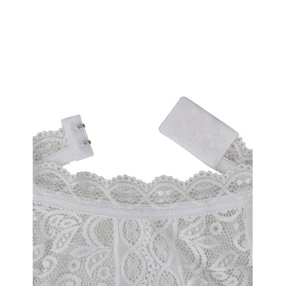 Body de Renda Branco Subblime Tamanho S/M, detalhes do design e textura da renda.