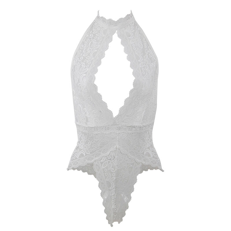 Body de Renda Branco Subblime Tamanho S/M, detalhes do design e textura da renda.