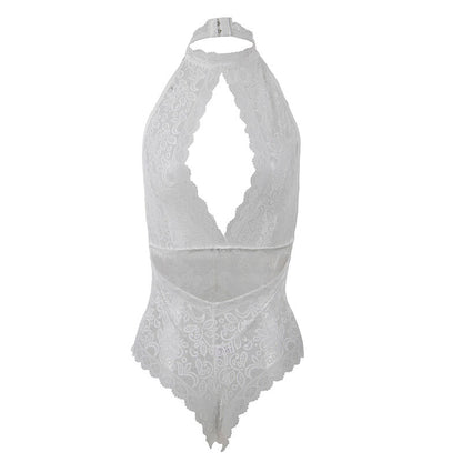 SUBBLIME Body de Renda Branco L/XL, detalhe da textura e design sensual