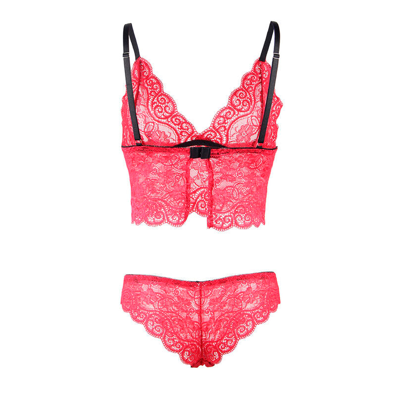 Close-up of the SUBBLIME Camisola de Seda e Renda + Calcinha Vermelha S/M showing its delicate fabric and design.