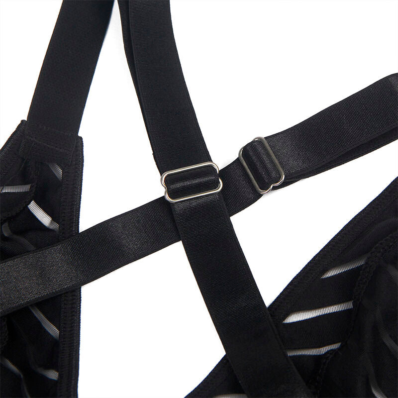 Body Subblime com Cinta-Liga Preto S/M em tecido delicado e design sedutor