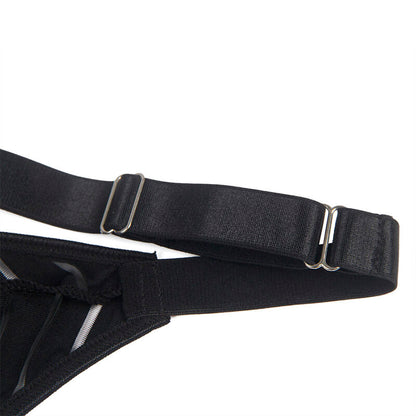 SUBBLIME Body com Cinta-Liga Preto L/XL em detalhe, mostrando o tecido e design sensual.