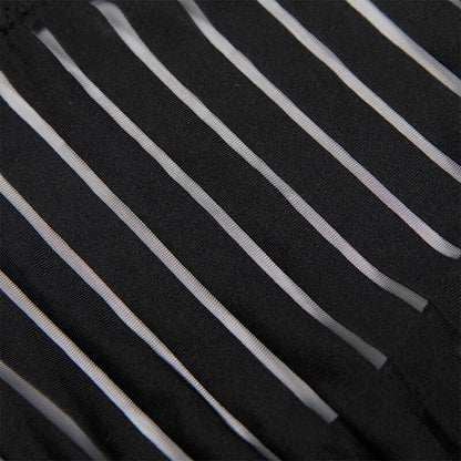 SUBBLIME Body com Cinta-Liga Preto L/XL em detalhe, mostrando o tecido e design sensual.