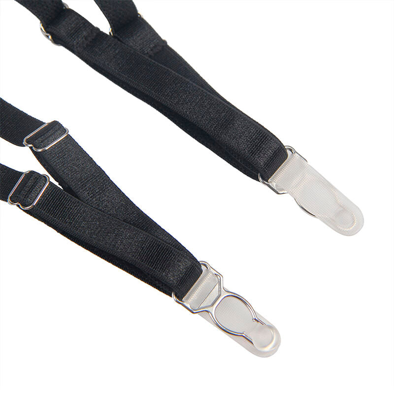 SUBBLIME Body com Cinta-Liga Preto L/XL em detalhe, mostrando o tecido e design sensual.