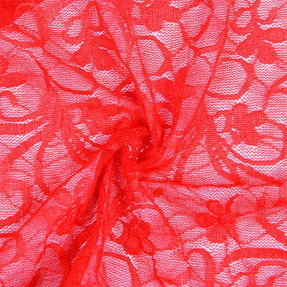 Babydoll de renda vermelho SUBBLIME com alças ajustáveis, mostrando detalhes da peça e a delicadeza do tecido.