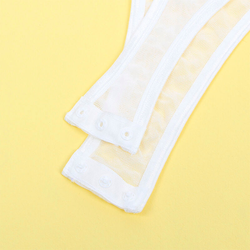 Close-up do Body SUBBLIME com Correntes e Cinta-Liga Branco S/M, destacando o design e os detalhes.