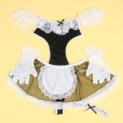 Imagem da SUBBLIME Fantasia de Empregada Sexy Preto/Branco S/M