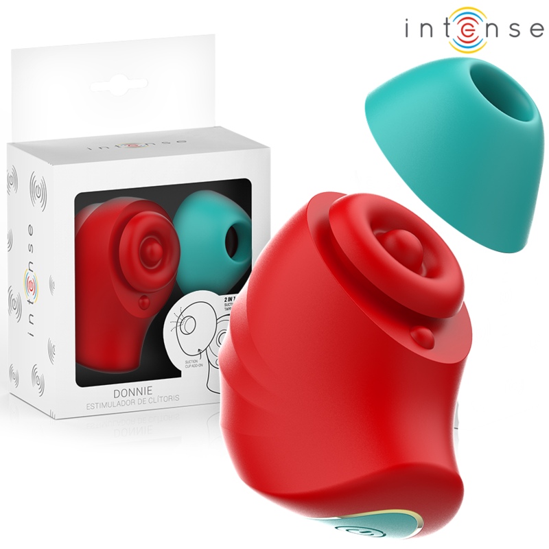 INTENSE Donnie Estimulador de Clitóris Vibratório Ergonômico em vermelho e verde